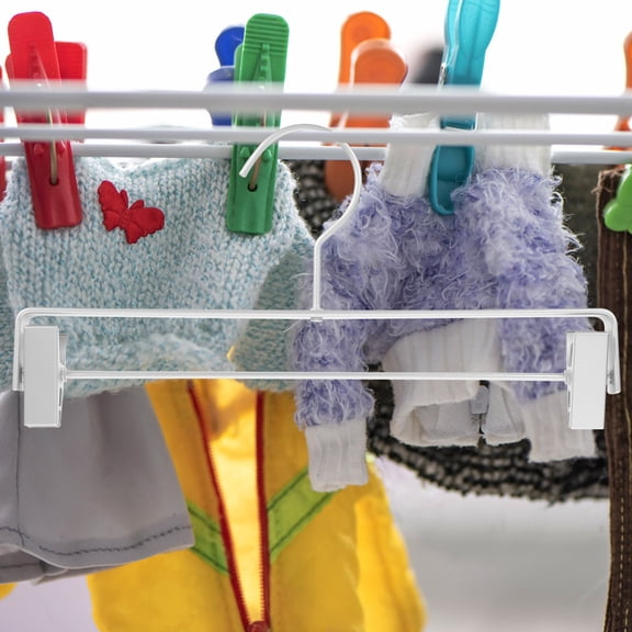 MLINS Heavy Duty Aluminum Pants Hangers with Non- Clips, Space-Saving Closet Organizer for Jeans, Slacks, Skirts