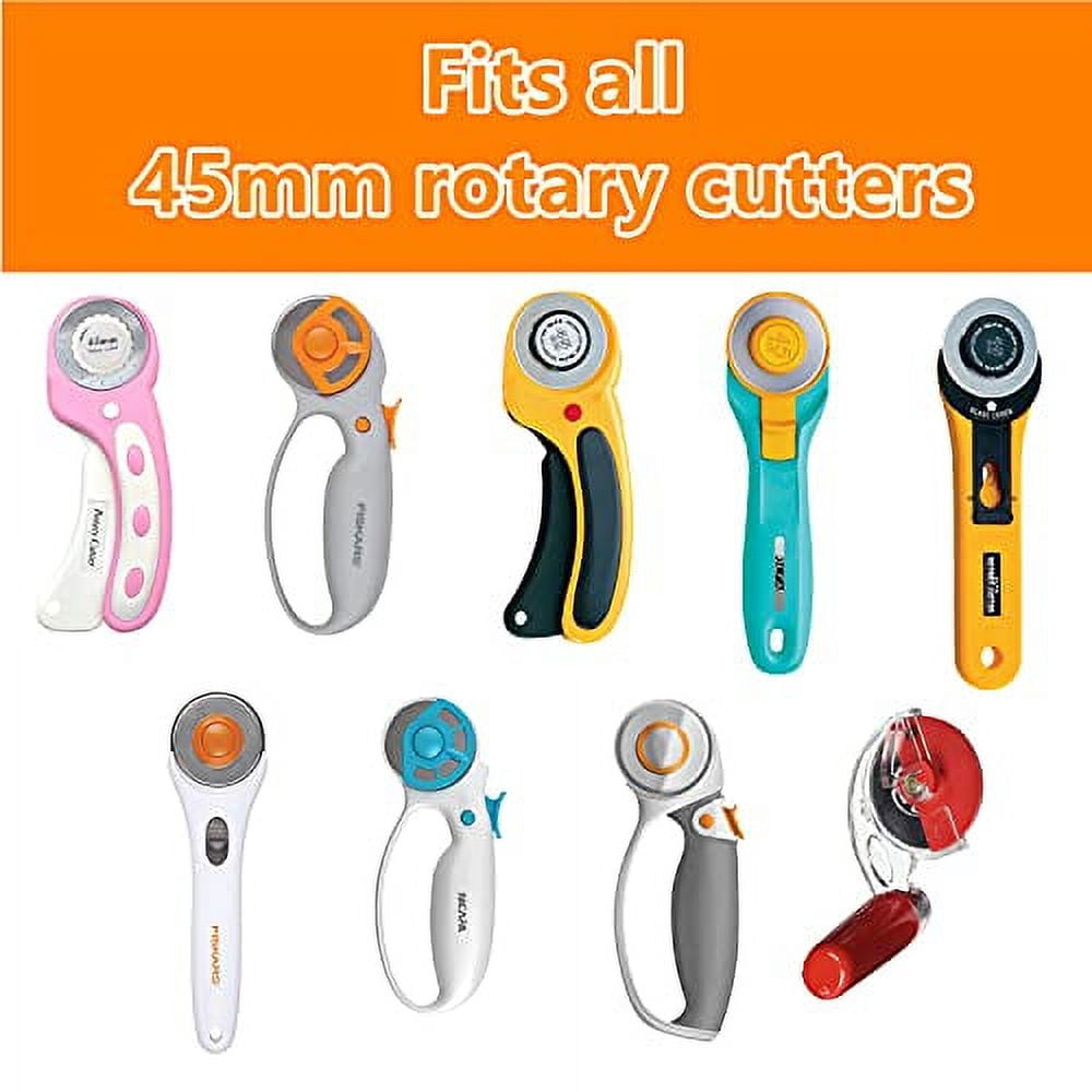 HEADLEY TOOLS Titanium  Coated 45mm Rotary  Cutter Blades 15  Pack Fits Olfa,  Fiskars, Replacement Rotary  Blade for Arts  Crafts Quilting Scrapbooking  Sewing, Sharp and  Durable