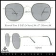 thumbnail image 3 of Double Rim Octagonal Classical Metal Rim Rectangular Hipster Sunglasses Tortoise Brown - Brown, 3 of 7