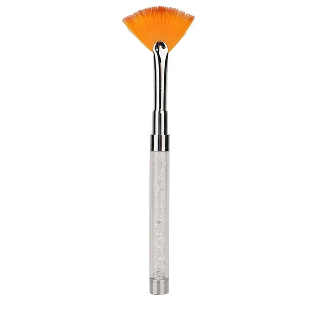 Pincel para decoración de uñas en forma de abanico, con purpurina, para dibujar flores, pintar y pintar, herramienta de manicura con degradado, color blanco
