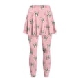 thumbnail image 4 of SCRAWLGOD Owl Stars Pink Yoga Skirt with Leggings for Women Tennis Golf Skorts Gym Yoga Skirt with Leggings Stretchy Washable Athletic Skirt Casual Sport Outfits, XS, 4 of 7
