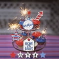 thumbnail image 4 of Utoimkio 11Pcs 4th of July Tiered Tray Decor Independence Day Decorations Patriotic Red White Blue Wooden Signs Farmhouse Rustic Decor for Memorial Day Home Party Supplies, 4 of 9