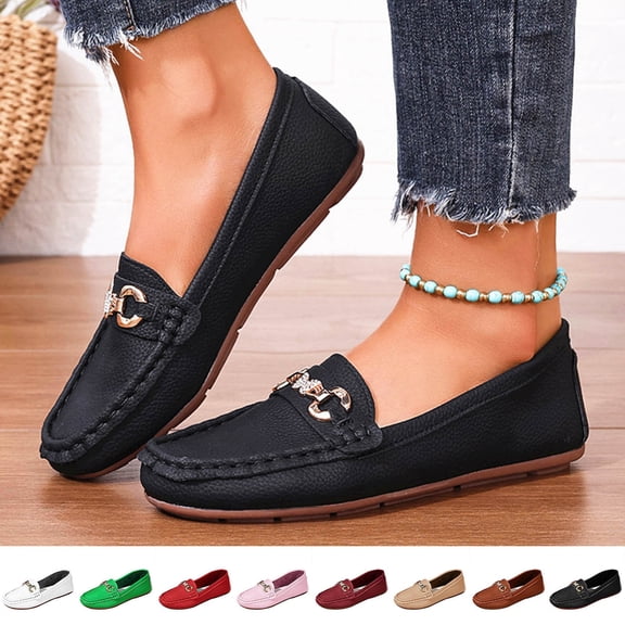 Miluxas Loafers for Women Business Casual Dress Shoes Womens Penny Loafers Slip On Comfortable Work office Flats Walking Driving Flats for Women Wine 43