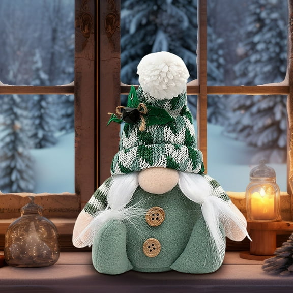 YOHAVEN Christmas Gnome Decorations, Light Up Faceless Santa Doll with Glowing Nose Rudolph Plush Ornament for Xmas Tree Mantle Fireplace Bedroom Holiday Party Home Decor