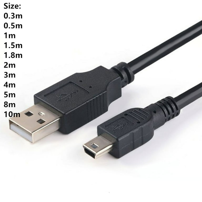 MINI USB Cable Sync & Charge Lead Type A to 5 Pin B Phone Charger 50cm - 5m  