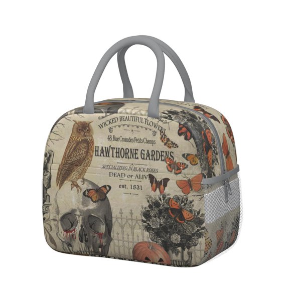 Lunch Bag Lunch Box for Women Reusable Insulated Lunch Bags,Water-Resistant Gothic Cooler Lunch Tote Bag, Large Capacity for Work Travel Picnic