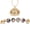 Yellow Gold, variant on Antiqued Expandable 4 Photo Ball Locket With Chain - Rose Gold Plated