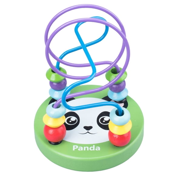 B Mini Animaux Petit Jouet en Bois Perles Rondes Jouets d'Éducation Précoce 4.72X3.54 Pouces Design Panda Jeu d'Apprentissage pour le Développement Cérébral des Enfants