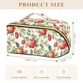thumbnail image 4 of FORMRS Makeup Bag Travel Cosmetic Organizer for Women Fold Flat Zipper Pouch with Handle, Beige Apple Pattern, 4 of 8