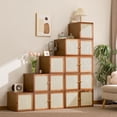 thumbnail image 4 of GIATUEE  Solid Wood Stacking Cabinet with Doors - Large Capacity Storage Organizer for Clothing, Bedding & Home | Dust-Proof, Mildew-Proof & Easy to Assemble, Brown Double Door, 4 of 8
