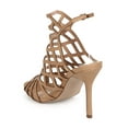 thumbnail image 3 of New Women Breckelles Sylvia-11 Leatherette Peep Toe Hollow Slingback Mule Sandal, 3 of 6