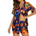 thumbnail image 3 of Tnhcen Women's Halloween Sleepwear Set 2-Piece Pajamas Short Sleeve Top Shorts Costume Themed Outfit S-2XL Multicolor, 3 of 5