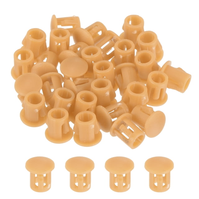 Uxcell 32Pcs Tapones de Agujero de Plástico, Tapones de Agujero de Tipo Flush para Muebles de Armario de Agujero de Bloqueo de 5 mm Naranja