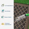 thumbnail image 3 of HIWEAVER 8' x 10' Black/Brown Outdoor Rug PP Plastic Straw Woven Waterproof Patio Rug with Border Portable Outside Carpet for Balcony Deck Picnic Garden Decor, 3 of 8