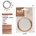 thumbnail image 4 of The Beadsmith Copper German Bead Wire Craft Wire 24 Gauge/.5mm (12 Metres / 39.3 Feet), 4 of 7