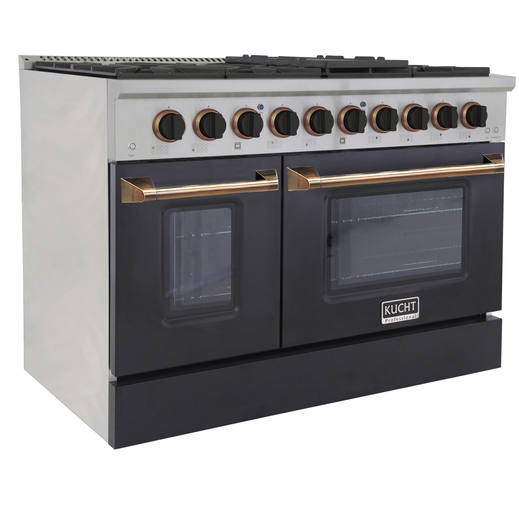 48 in. 6.7 cu. ft. Dual Fuel Range for Natural Gas in Black and Gold