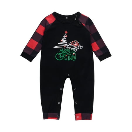 

KEJIG Stylish Fashion Christmas Baby Plaid Deer Print Long Sleeve Tops+Pants Family Pjs Matching Set