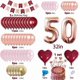 thumbnail image 2 of Birthday Decorations for Women, Burgundy Rose Gold Party Decorations with Heart Foil Balloons Happy Birthday Balloons Banner Cake Topper Wedding Anniv, 2 of 4