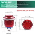 thumbnail image 3 of Twidec / 16mm Waterproof Red Metal Shell Momentary Raised Top Push Button Switch 3A/12~250V SPST 1NO Start Button, 3 of 5