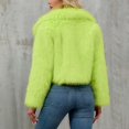 thumbnail image 5 of Women's Faux Fur Cropped Jacket Long Sleeve Open Front Lapel Winter Jacket Shaggy Warm Short Outerwear Fall Clothes, 5 of 7
