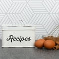 thumbnail image 2 of AuldHome Design Rustic White Recipe Box; Enamel Farmhouse Recipe Holder and Organizer for 4 x 6 Inch Recipe Cards, 2 of 10