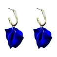 thumbnail image 2 of Eosunjian 1 Pair Pendant Earrings Sweet Exquisite Piercing Rose Petal Hoop Earrings for Daily Life Blue, 2 of 13