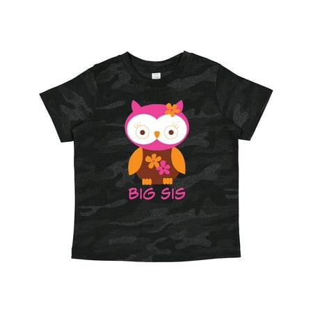 

Inktastic Big Sis Owl Girls Sister Announcement Gift Toddler Toddler Girl T-Shirt
