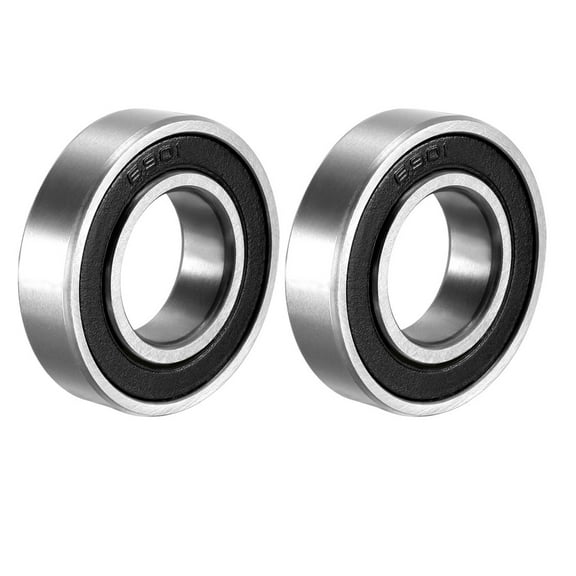 Deep Groove Ball Bearing 6901RS Double Sealed, 12mmx24mmx6mm Carbon Steel 2Pcs