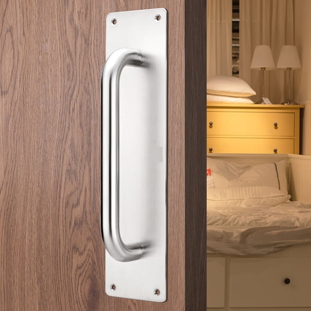 MYG Poignée de Porte à Pousser en Acier Inoxydable de 8 Pouces pour Porte de Grange Résistante (Argent, 200x65mm / 7,9x2.6inch)