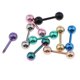 thumbnail image 3 of 9pcs Barbell Pendientes Ceja Color Plateado Perno prisionero de acero inoxidable calibre 16 Bola de 4 mm Sunnimix pernos de la barra con barra, 3 of 7