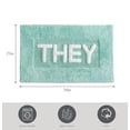 thumbnail image 4 of Jean Pierre "They" 21"x34" Cotton Bath Rug, Aqua, 4 of 8