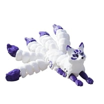 Gaiwos 3D Printed Articulated Fox Toys 5.12 inches, Movable Joints and Poseable Flexible Fox Toy, Fidget Toys for Stress Relief and Desktop Diaplay
