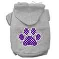 thumbnail image 5 of Pet, Dog  Cat Hoodie Screen Printed, "Purple Swiss Dots Paw", 5 of 10