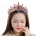 thumbnail image 6 of Rhinestone Crowns Tiaras Wedding Headbands Hairband Bride Princess Baroque Style Queen Crowns for Events Bridal Valentine'S Day Bridesmaids Red, 6 of 9