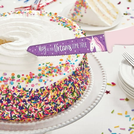 Farberware 8 Inch Pink Resin Coated Stainless Unicorn Cake Knife