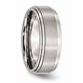 thumbnail image 4 of Stainless Steel Polished With Brushed Center 8mm Ridged Edge Band (Size 11) Made In China sr24-11, 4 of 4