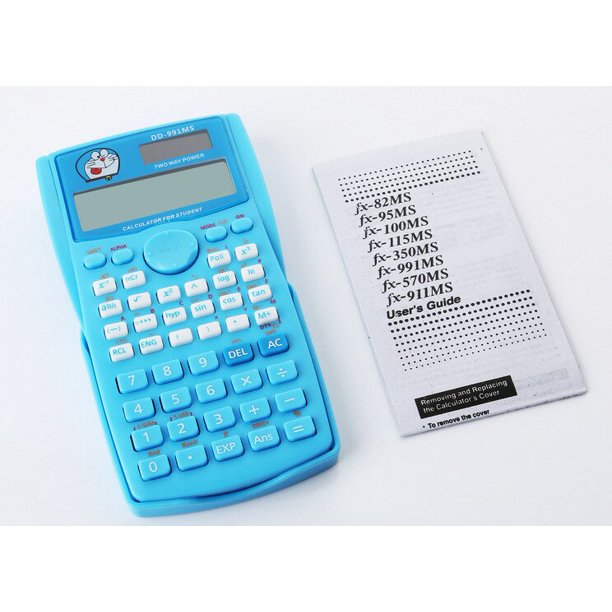 Calculadora portátil Uniwise 10 + 2 pantalla Digital LCD solar, calculadora científica, función Rosa encantadora de dibujos animados Fivean unisex