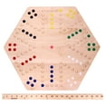 thumbnail image 4 of Wooden Hand-Painted Aggravation Board Game - Maple Wood - 20" Wide Board - with Large 18mm Marbles and Dice, 4 of 9