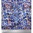 thumbnail image 1 of Soimoi Blue Cotton Voile Fabric Leopard Animal Skin Printed Fabric 1 Yard 42 Inch Wide, 1 of 3