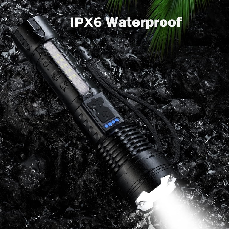 bercol rechargeable led flashlight Flashlights High Lumens, 90000 Lumens Super Bright Flash Light, 5 Modes, IPX5 Waterproof Handheld Flash Light for Home, Emergencies, Camping BERCOL Rechargeable LED Flashlight |