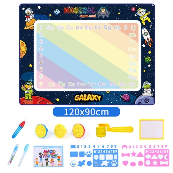 Grand Tableau d'Écriture à l'Eau pour Enfants, Tapis de Dessin Réutilisable Éducatif 47,2 X 35,4 Po