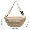 thumbnail image 2 of Quilted Waist Bag Fashion Chest Bag Stylish Waist Pack For Women Decor Bag (Beige), 2 of 10