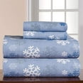 thumbnail image 2 of Pointehaven Ensemble de Draps en Flanelle Imprimée 100% Coton, Grand, Flocons de Neige, 2 of 2