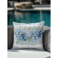 thumbnail image 3 of Outdoor Pillows Waterproof, Blue Spring Floral Throw Pillows with Inserts Included, Summer Botanical Hydrangeas Eucalyptus Indoor Outdoor Decorative Lumbar Pillow for Bed/Couch/Patio 16"x16", 1Pcs, 3 of 8