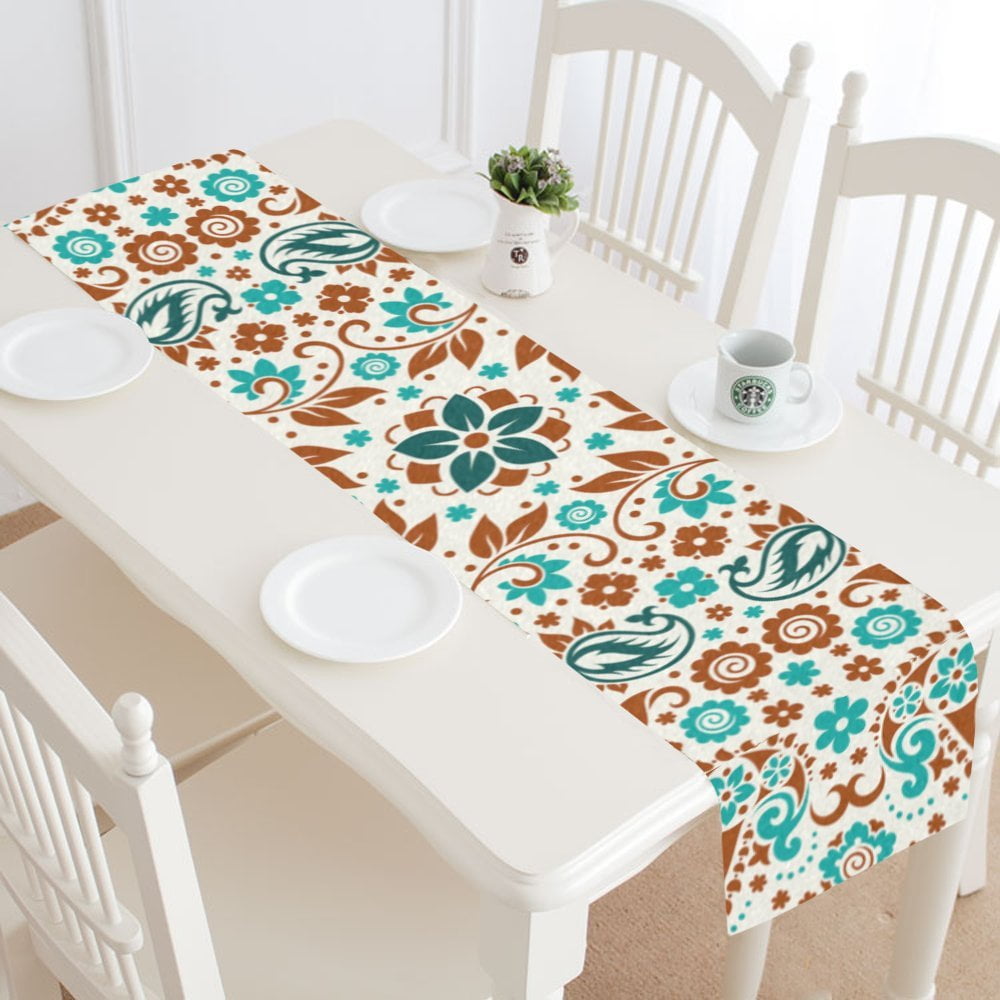 MKHERT Paisley Beige Table Runner for Wedding Party Banquet Decoration