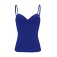 thumbnail image 5 of Textilo Women's Plus Size Tank Tops with Built In Bras V Neck Spaghetti Strap Camisole Sleeveless Cami Tanks Shirts Lightweight Loose Fit Casual Flowy Comfy Tops,Blue 6XL, 5 of 6