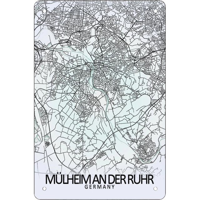 Mulheim Germany City Map' Funny Retro Metal Sheet Signs, Wall Decoration,size8 x 12
