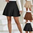 thumbnail image 2 of PUMISAS High Waisted Pleated Skirts For Women Soft Skirts Solid Color A-Line Skirts Casual Loose Mini Skirts, 2 of 6