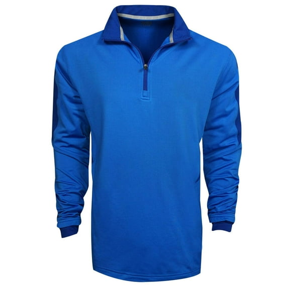 Prince Men s Brushed Back 1/4 Zip Blue XXL