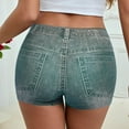 thumbnail image 6 of Weiqiqre Jean Shorts Womens High Waisted Summer Cotton Stretchy Casual Pull On Beach Elastic Waist Denim Shorts with Pockets, 6 of 8